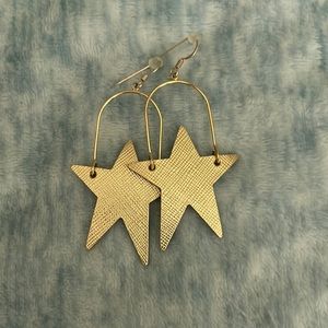 Nickel and Suede Gold Superstar Hoops